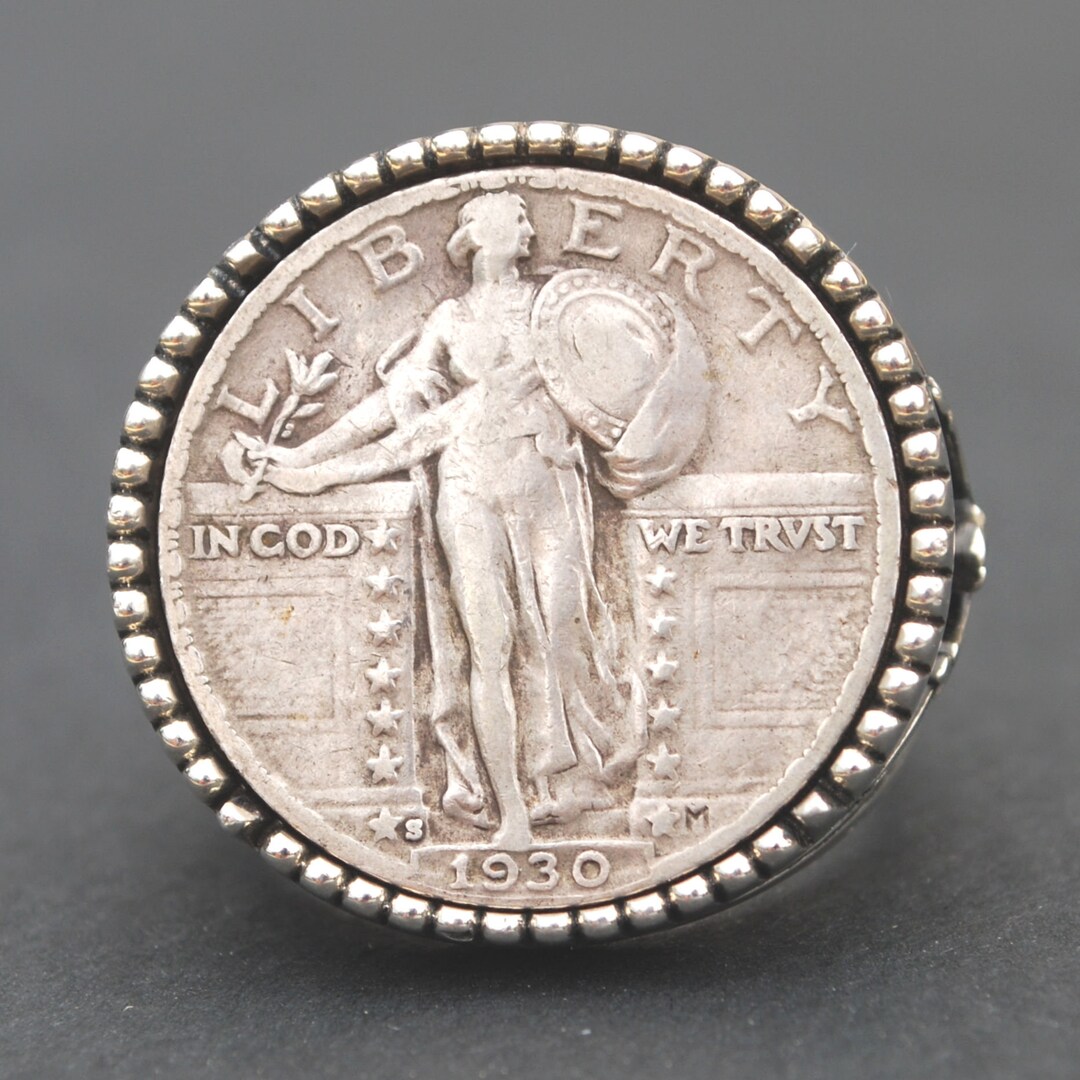 US 1930 Standing Liberty Quarter 90% Silver Coin 925
