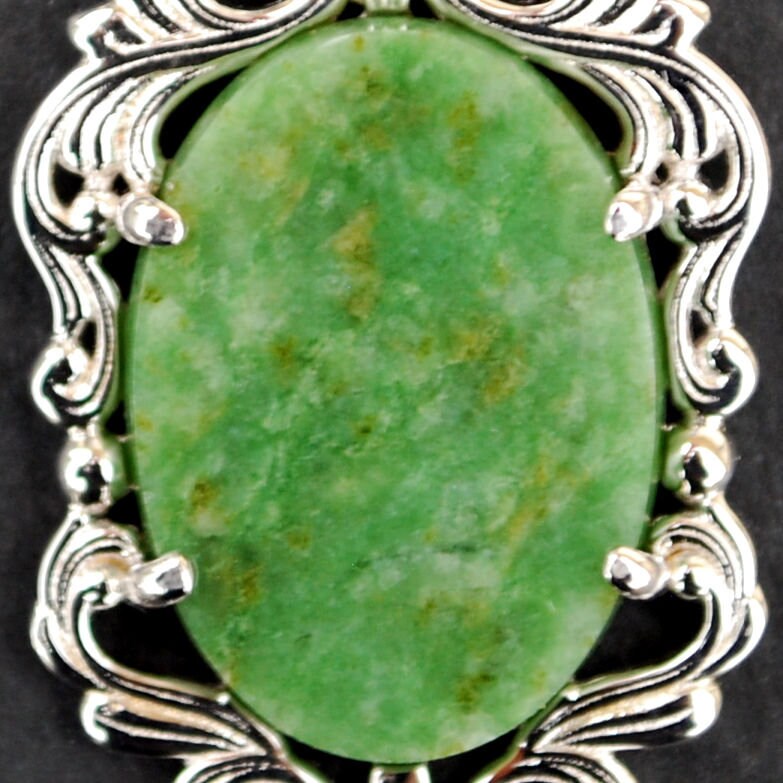 Gorgeous Wyoming Jade 925 Sterling Silver Necklace | Etsy