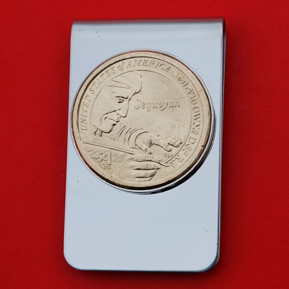 US 1922 Peace Dollar 90/% Silver BU Uncirculated Coin Stainless Steel Large Money Clip NEW Wide Design