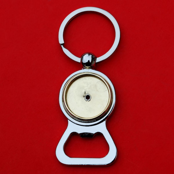 BLANK Bottle Opener  Findings w. Coin Bezel to Fit US Nickels & Other 21mm ~ 21.5mm Diameter Coins or Cabochons NEW