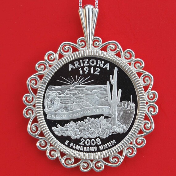 US 2008 Arizona State Quarter 90% Silver Proof Coin Solid 925