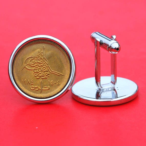 Egypt 1984 1 Piastre Gold Pyramids Gem BU Uncirculated Coin Stainless Steel Silver Money Clip New