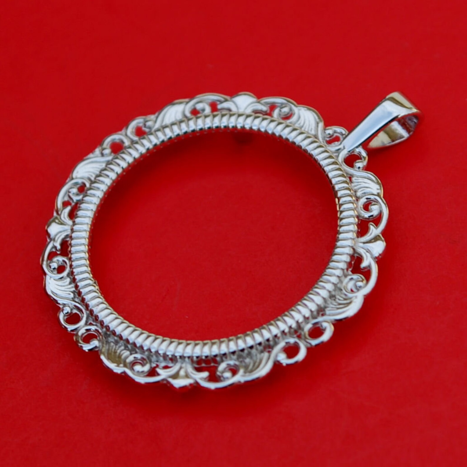 Solid 925 Sterling Silver Coin Bezel Mount Frame Settings Fit - Etsy Canada
