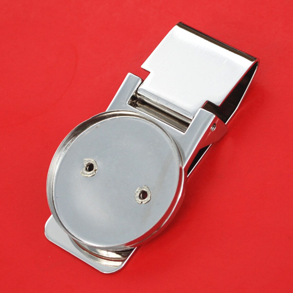 Incomplete Coin Clip BLANK Hinged Money Clip Findings W. Coin Bezel to Fit US Half Dollars ...