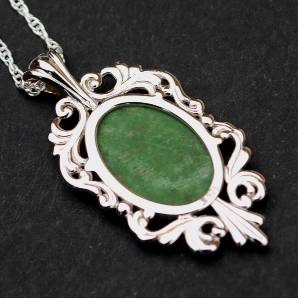 Wyoming Jade 925 Sterling Silver Necklace Etsy