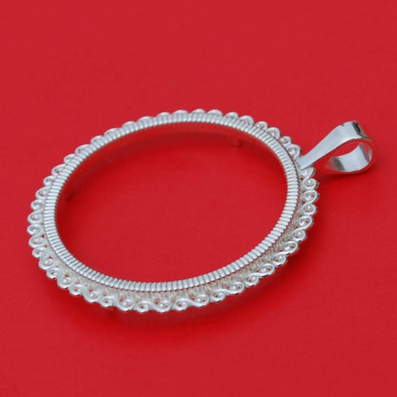 Solid 925 Sterling Silver Coin Bezel 