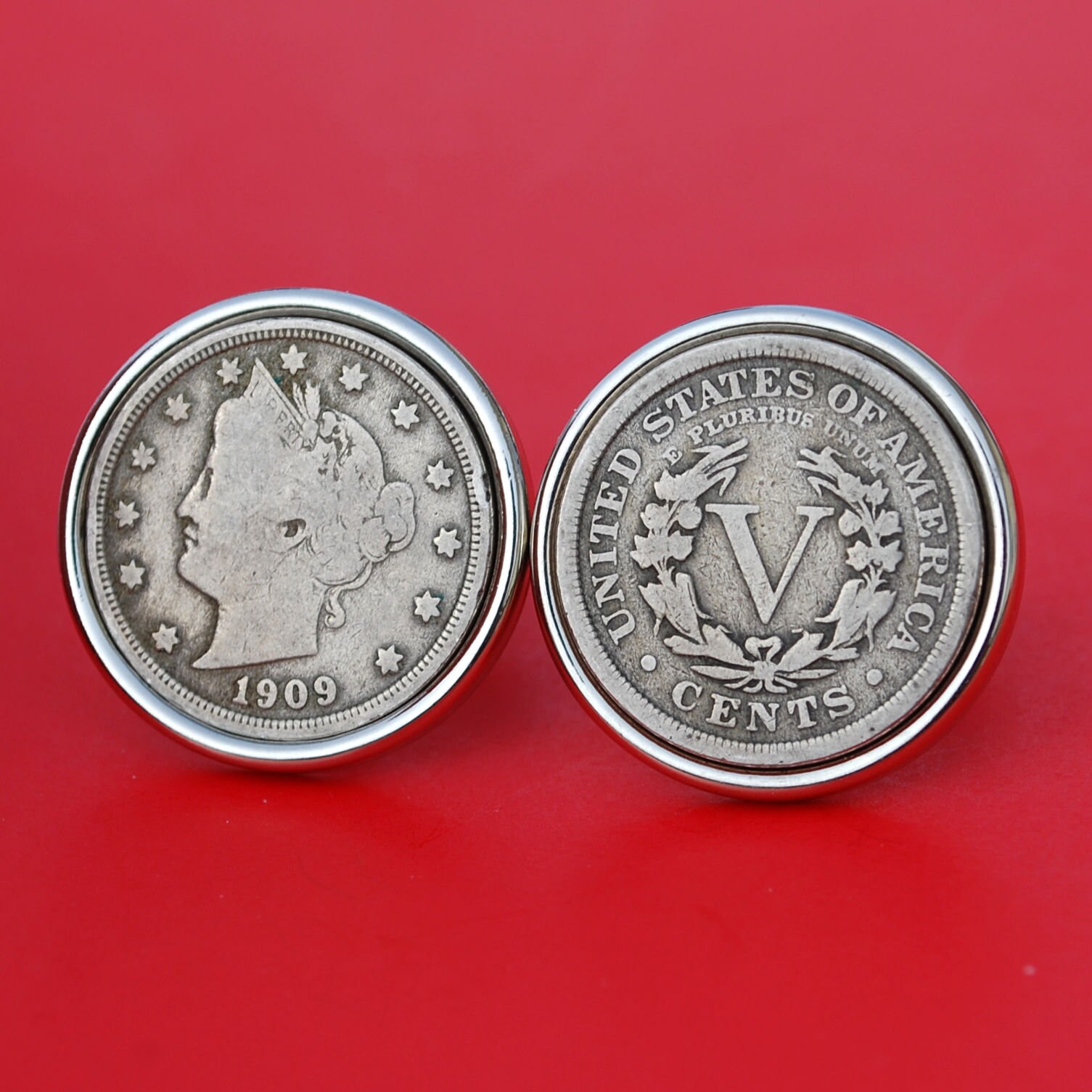 US 1909 Liberty v Nickel 5 Cent Coin Silver Plated - Etsy