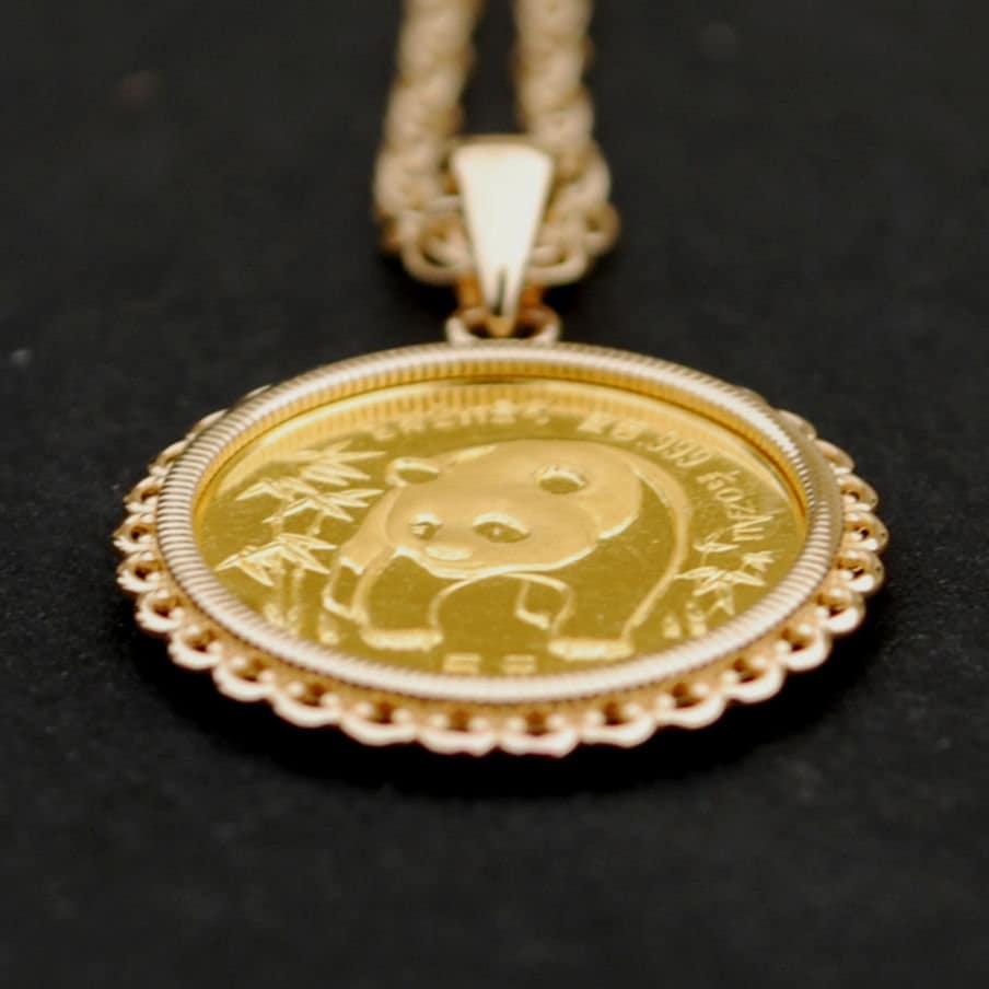 1/20 Panda Pendant 14KY (Price+Coin) - Casa de Oro Jewelers