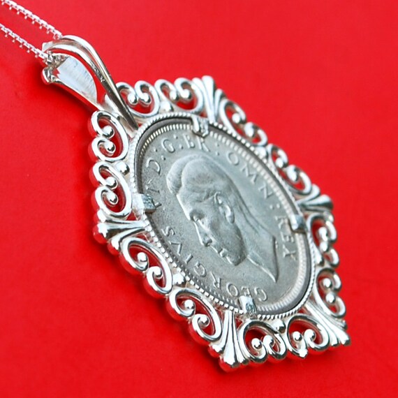 Lucky Silver Sixpence Coin Pendant Necklace