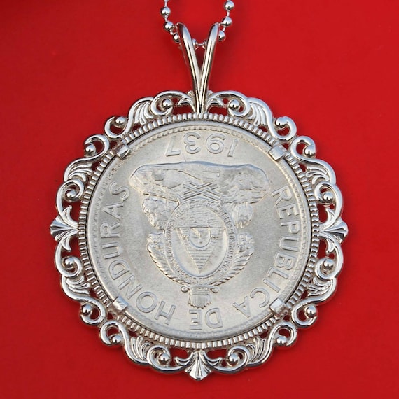 1932 ~ 1937 Honduras .900 Silver Un Lempira Coin Solid 925