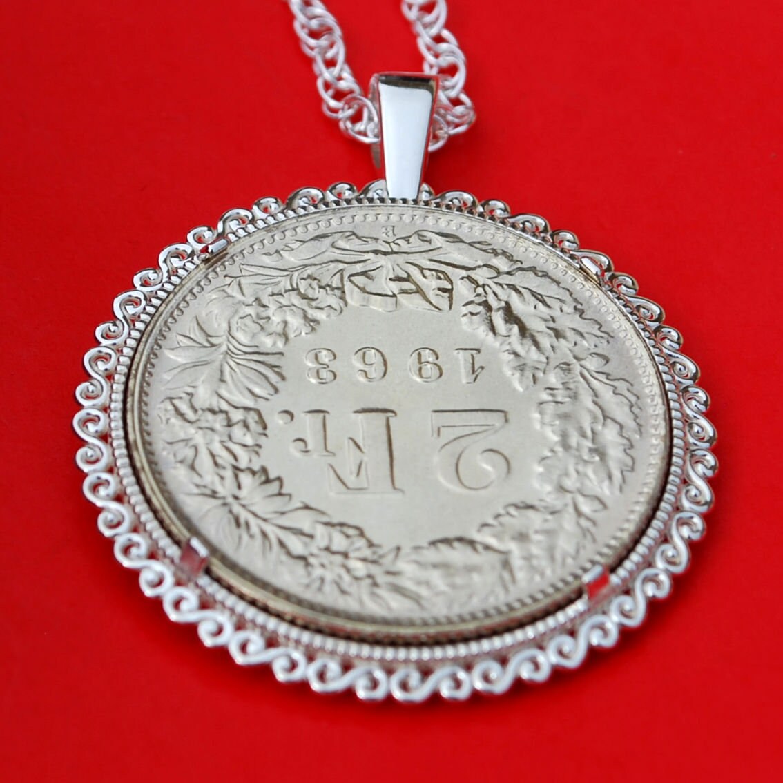 1963 Switzerland 2 Franc BU Unc Silver Coin 925 Sterling