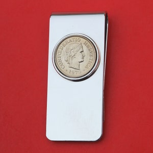 1970 Switzerland 10 Rappen BU Uncirculated Coin Solid Brass Money Clip New