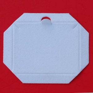 Caixa de colar para presente de joias de papelão flocado de veludo branco NOVO - Lote de 50