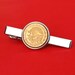 1973 Mexico 5 Centavos BU Unc Coin Silver Plated Tie Clip Bar Pin NEW - National Arms Eagle on Cactus with Snake in Beak above Wreath
