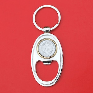 1968 East Germany 5 Pfennig BU Uncirculated Coin Key Chain Ring Bottle Opener NEW - State Emblem