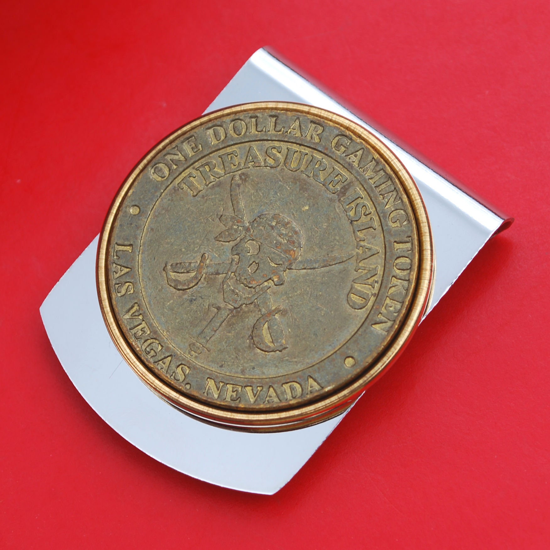Vintage Treasure Island Casino 1 Dollar Gaming Token Stainless