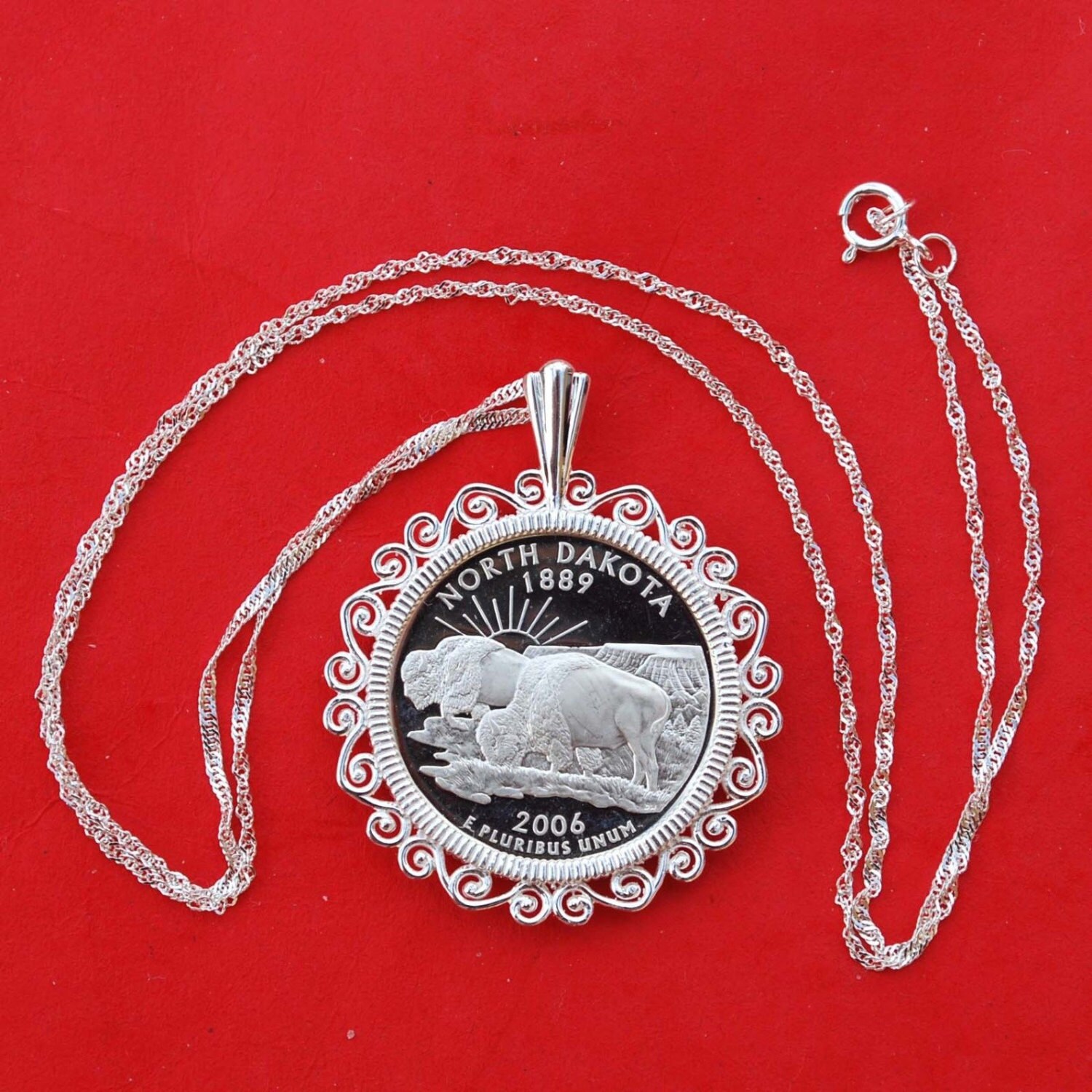 米国 2006 ノースダコタ州 25 セント硬貨 90% シルバー プルーフ