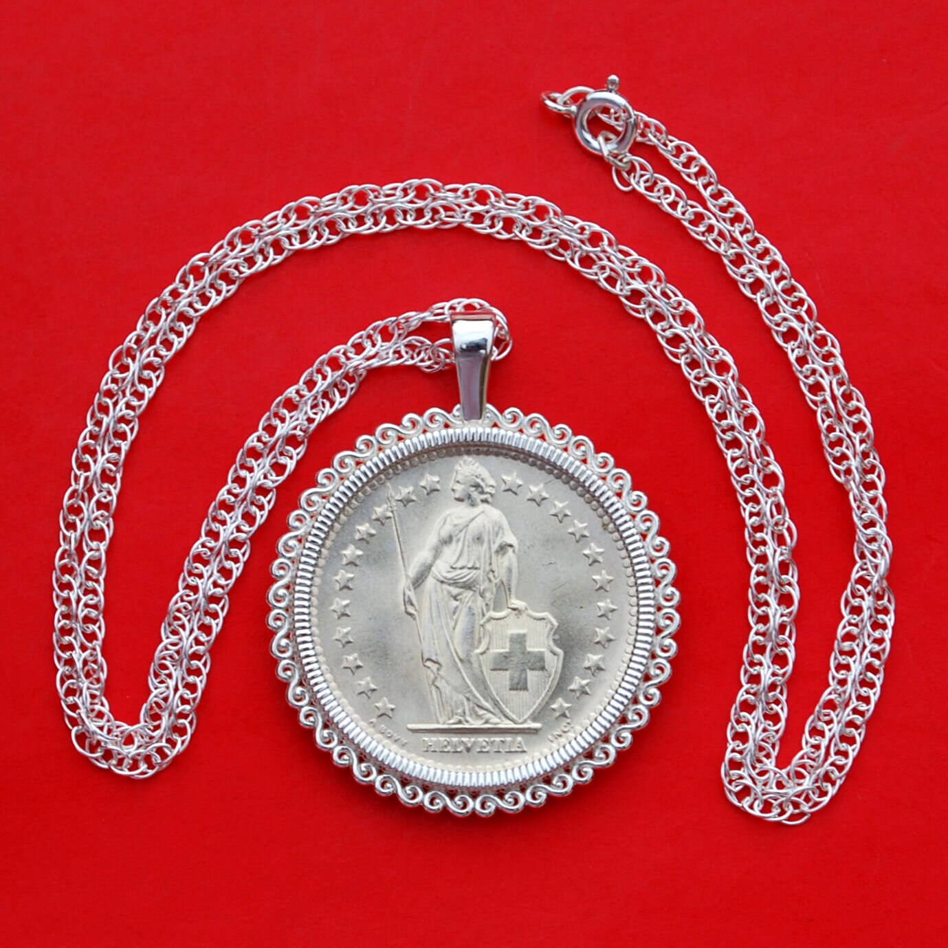 1963 Switzerland 2 Franc BU Unc Silver Coin 925 Sterling