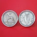 1928 ~ 1969 Irish Ireland 6 Pence Wolfhound Greyhound Dog Coin Silver Plated Cufflinks NEW