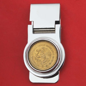 1985 Mexiko 20 Pesos National Arms Adler & Schlange Münze Klapp Geldklammer NEU