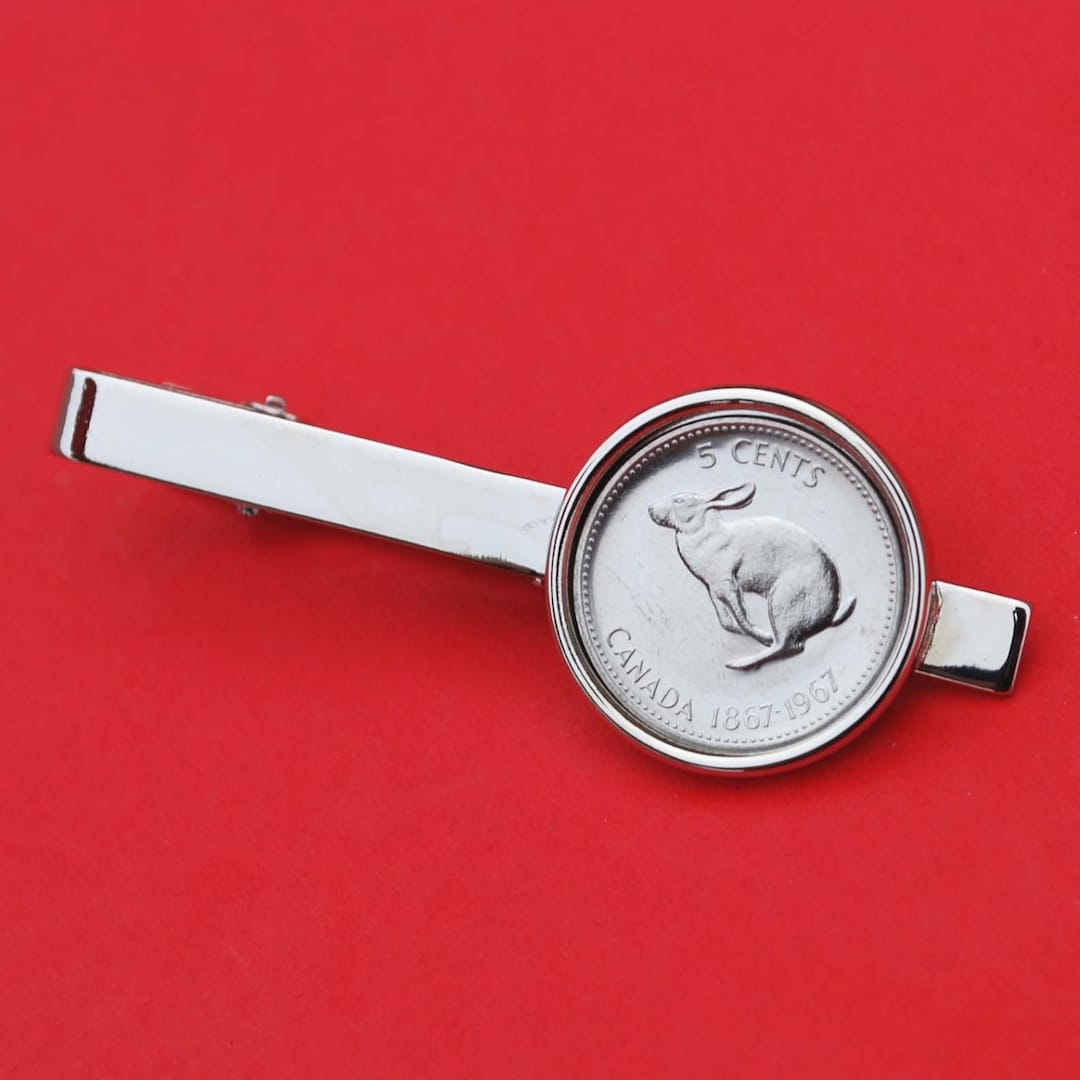 Canada 1967 Canada 5 Cent Rabbit Centennial Gem BU Coin Tie Clip ...
