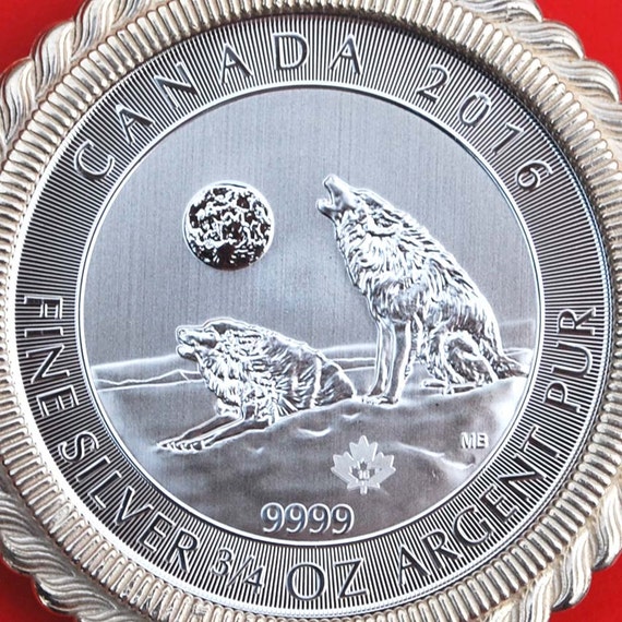 ◇希少 世界限定100枚◇ カナダ カラー 銀貨 WOLF MOON ウルフ 月食 2017