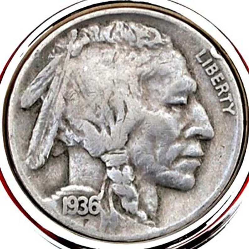 High Quality US 1936 Indian Head Buffalo Nickel 5 Cent Coin Solid Brass Silver Plated Money Clip New