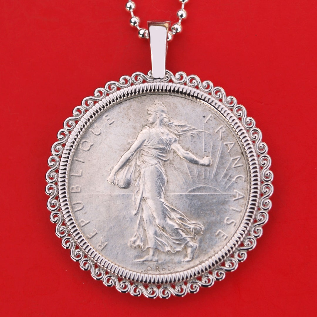 1915 France 2 Francs 84% Silver Coin 925 Sterling Silver