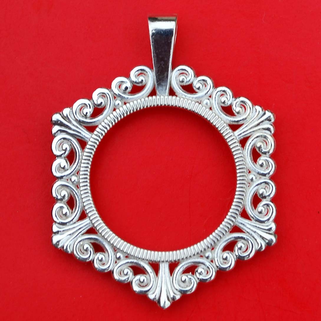 Solid 925 Sterling Silver Coin Bezel Mount Frame Settings Fit 22mm Diameter Coins
