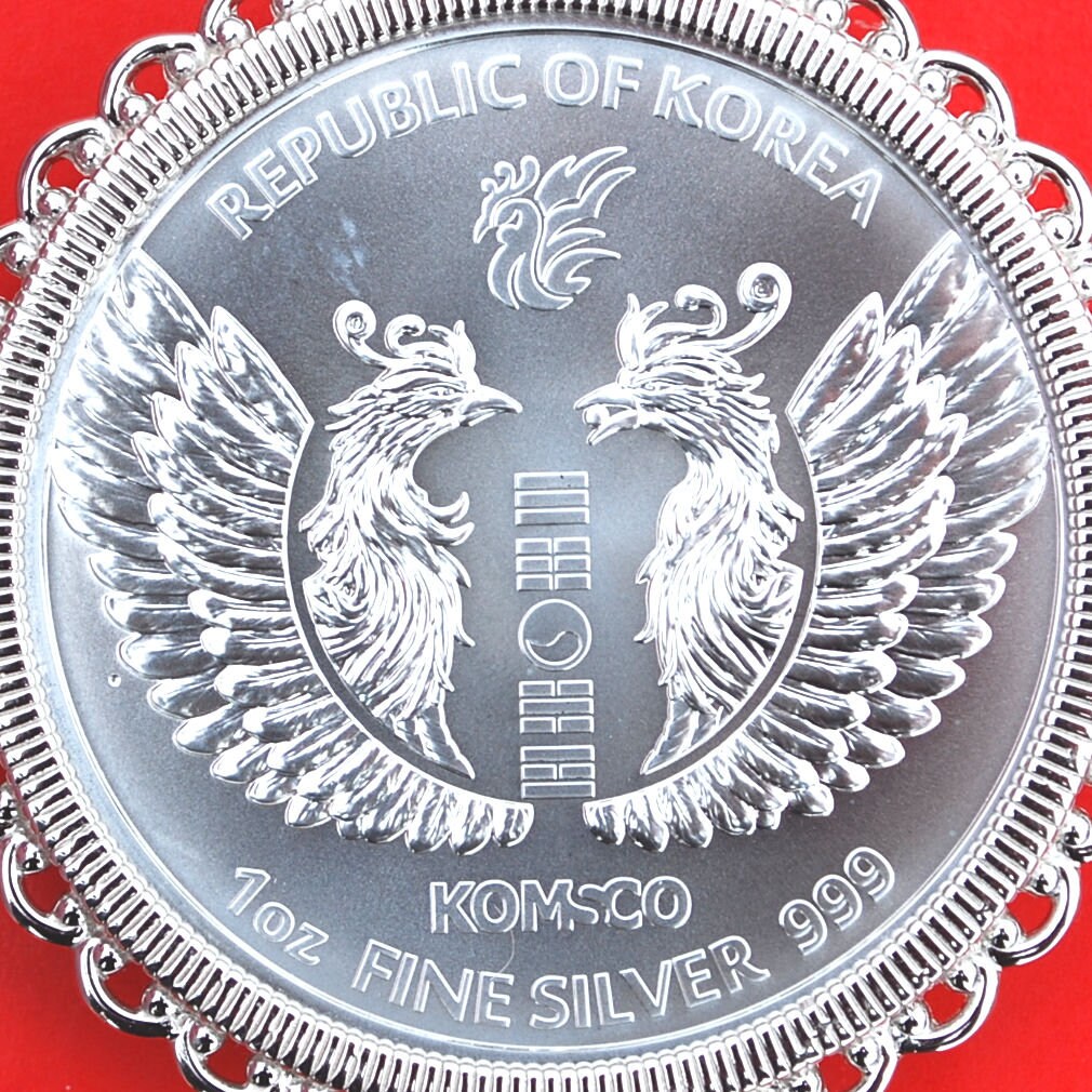 未流通品　２０２０年　韓国　フェニックス　１オンス銀貨　コインカプセル入り 2020 韓国 1 オンス .999 シルバー フェニックス ジェム BU 未