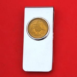 Egypt 1984 1 Piastre Gem BU Uncirculated Coin Solid Brass Money Clip New