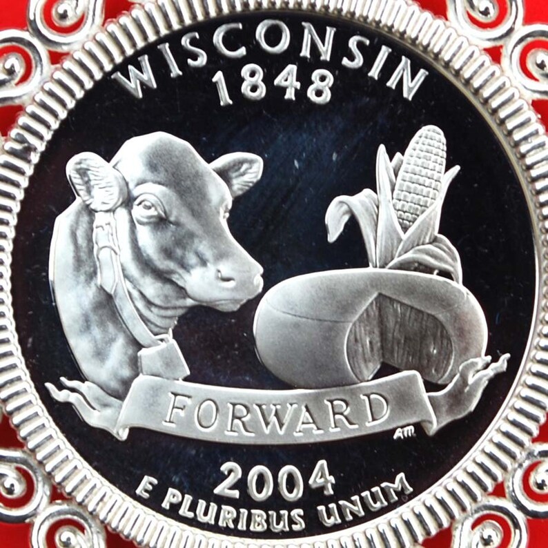 US 2004 Wisconsin State Quarter 90 Silver Proof Coin Soild Etsy