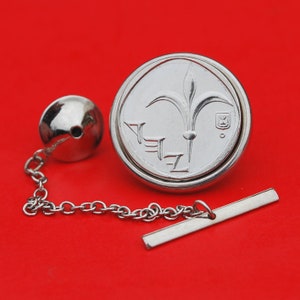 2006 Israël 1 Nieuwe Sheqel BU Uncirculated Coin Silver Plated Tie Tac Tack Pin NIEUW - Lily