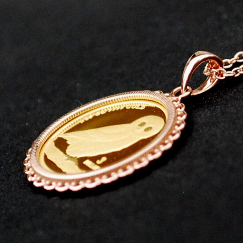 2008 Tuvalu 125 oz .9999 Fine Gold Wise Owl BU Uncirculated Proof Coin Necklace 12K Solid Rose Gold Bezel /& 14K Solid Rose Gold Chain