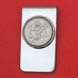 1950 Mexiko 25 Centavos 30 % Silber AU Münze Silber Geld Clip neu - Skala Liberty Cap