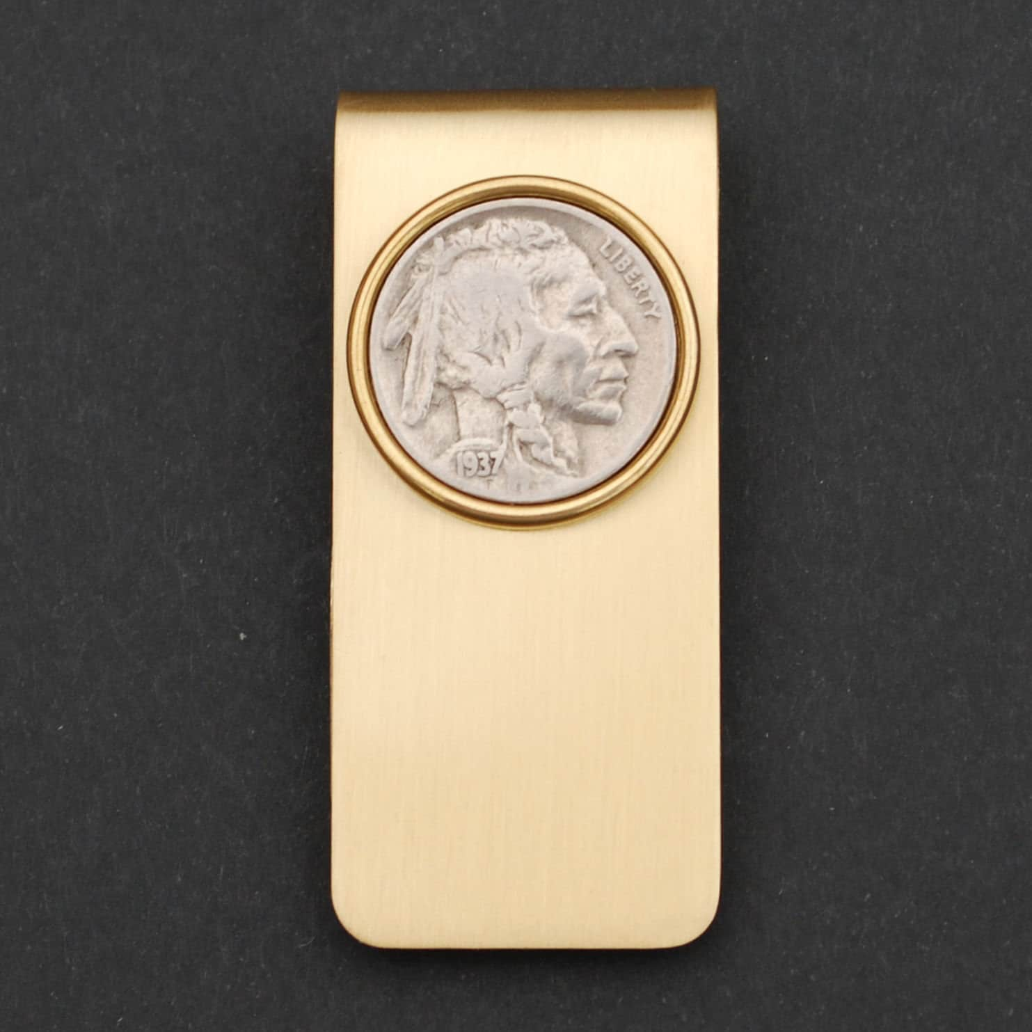 Buffalo Nickel Front Pocket Money Clip Wallet No Personalization