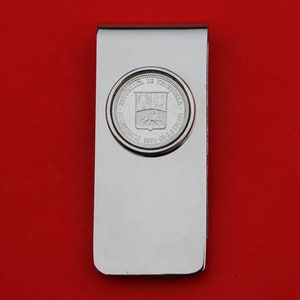 1960 Venezuela 50 Centimos 0,835 Silver BU UNC Mynt Massiv Mässing Pengklämma Nytt - Nationellt Vapen Ymnighetshorn Hästflaggor Lager Olivkvist
