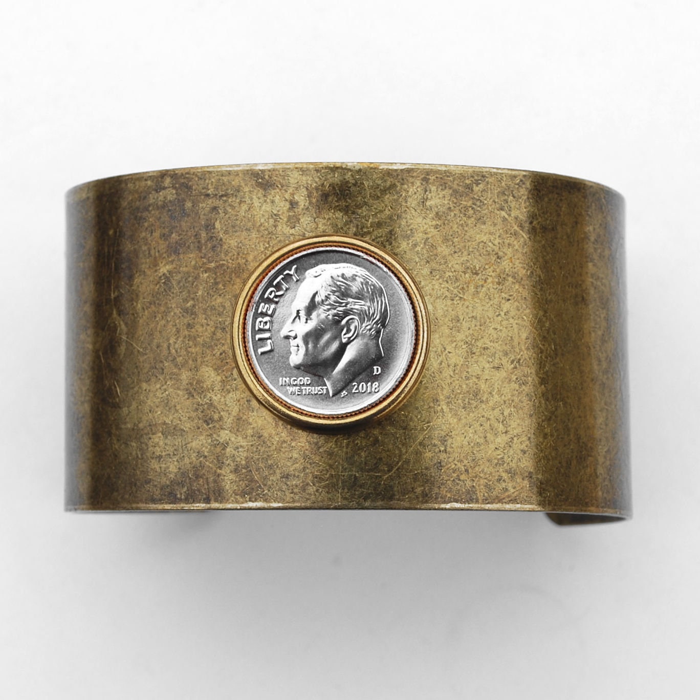 US 1965 ~ Current Year Roosevelt Dime BU Uncirculated Coin Solid Brass  Antique Finish Cuff Bangle Bracelet - Etsy