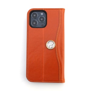 US 1916 ~ 1945 Mercury Dime 90% Silver 10 Cent Coin Full Grain Flip Cover Card Holder Leather Wallet Case for iPhone 13 Series with Gift Box