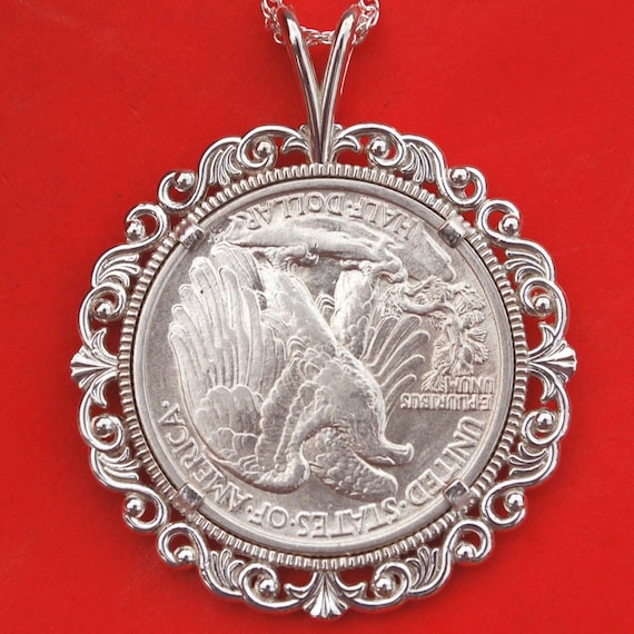 Silver Eagle Dollar Necklace NCM6-SL2-24D3 -NCM6-SL2-24D3