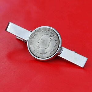 1931 ~ 1958 Honduras 20 Centavos 90% Silver Coin Silver Plated Tie Clip Bar Pin NEW - Chief Lempira