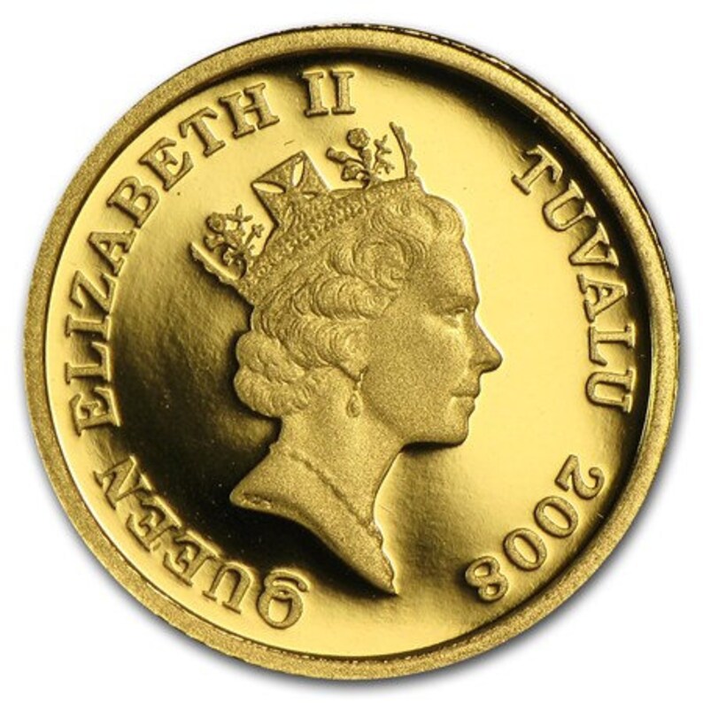2008 Tuvalu 125 oz .9999 Fine Gold Wise Owl BU Uncirculated Proof Coin Necklace 12K Solid Rose Gold Bezel /& 14K Solid Rose Gold Chain