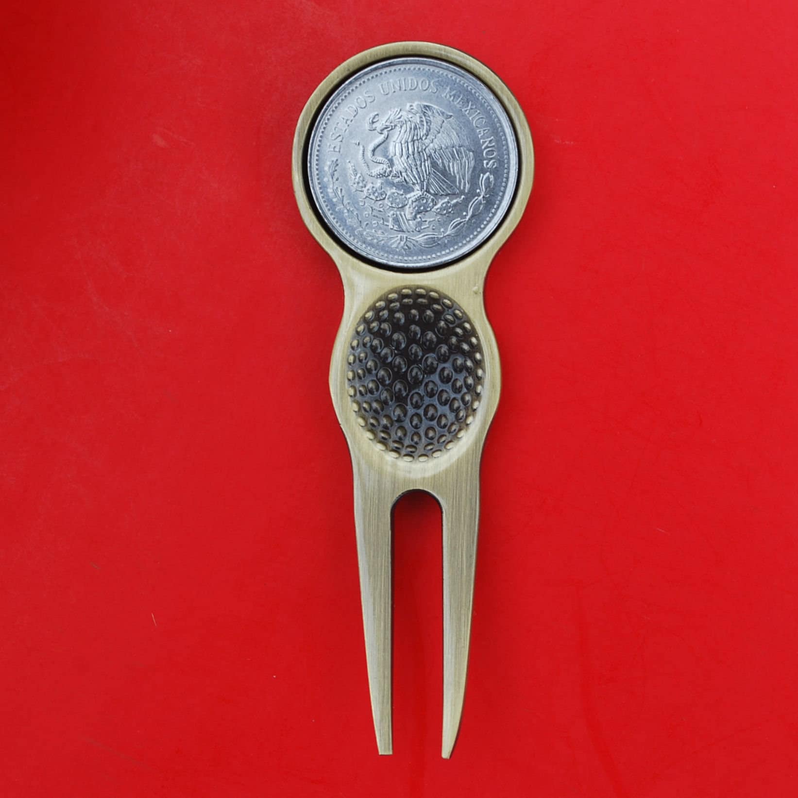 1984 1985 1987 Mexico 1 Peso Coin Golf Ball Marker Divot Tool