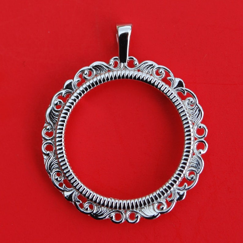 Solid 925 Sterling Silver Coin Bezel Mount Frame Settings Fit 16mm ...