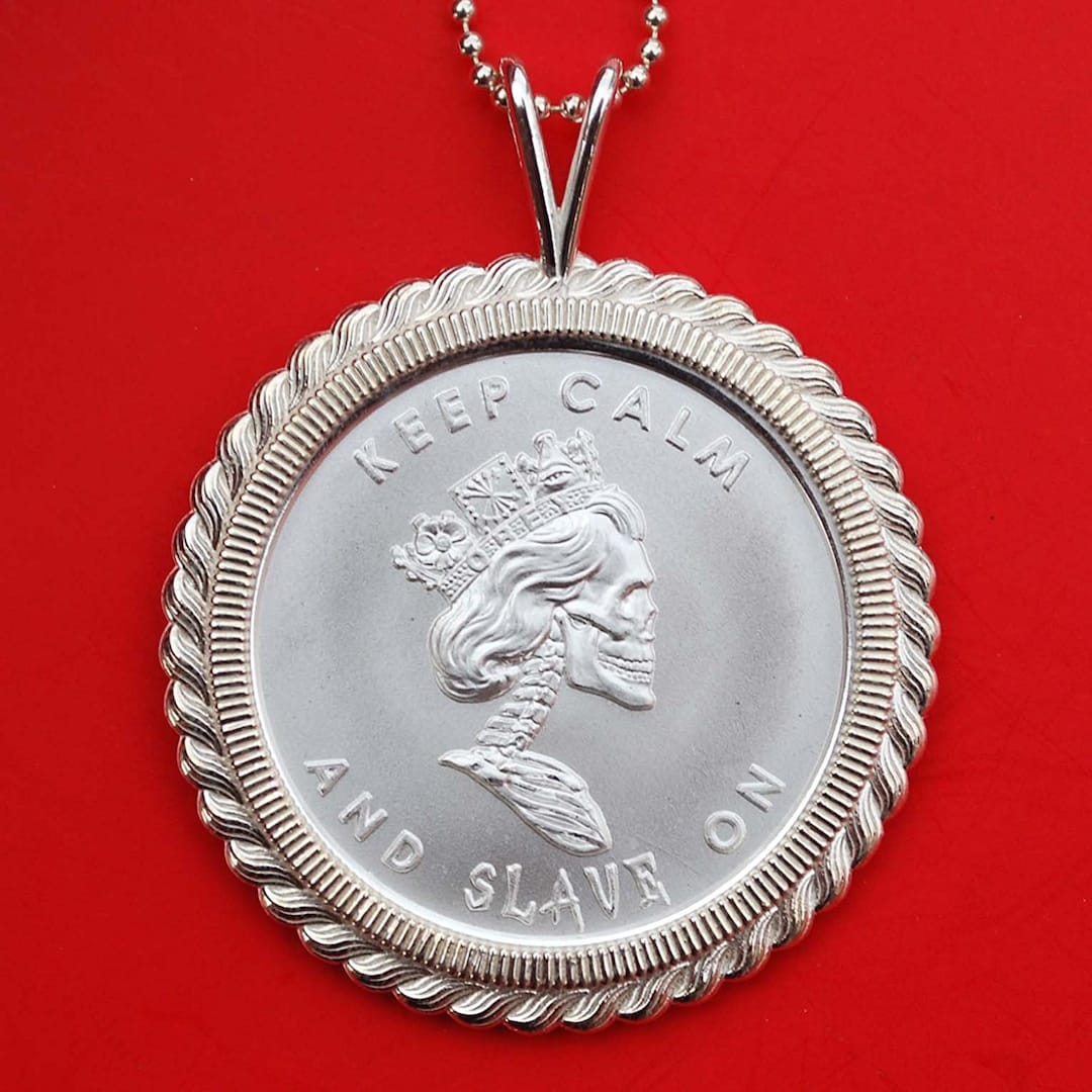 2013 Slave Queen Silver Bullet Silver Shield Skull Face 1 Ounce