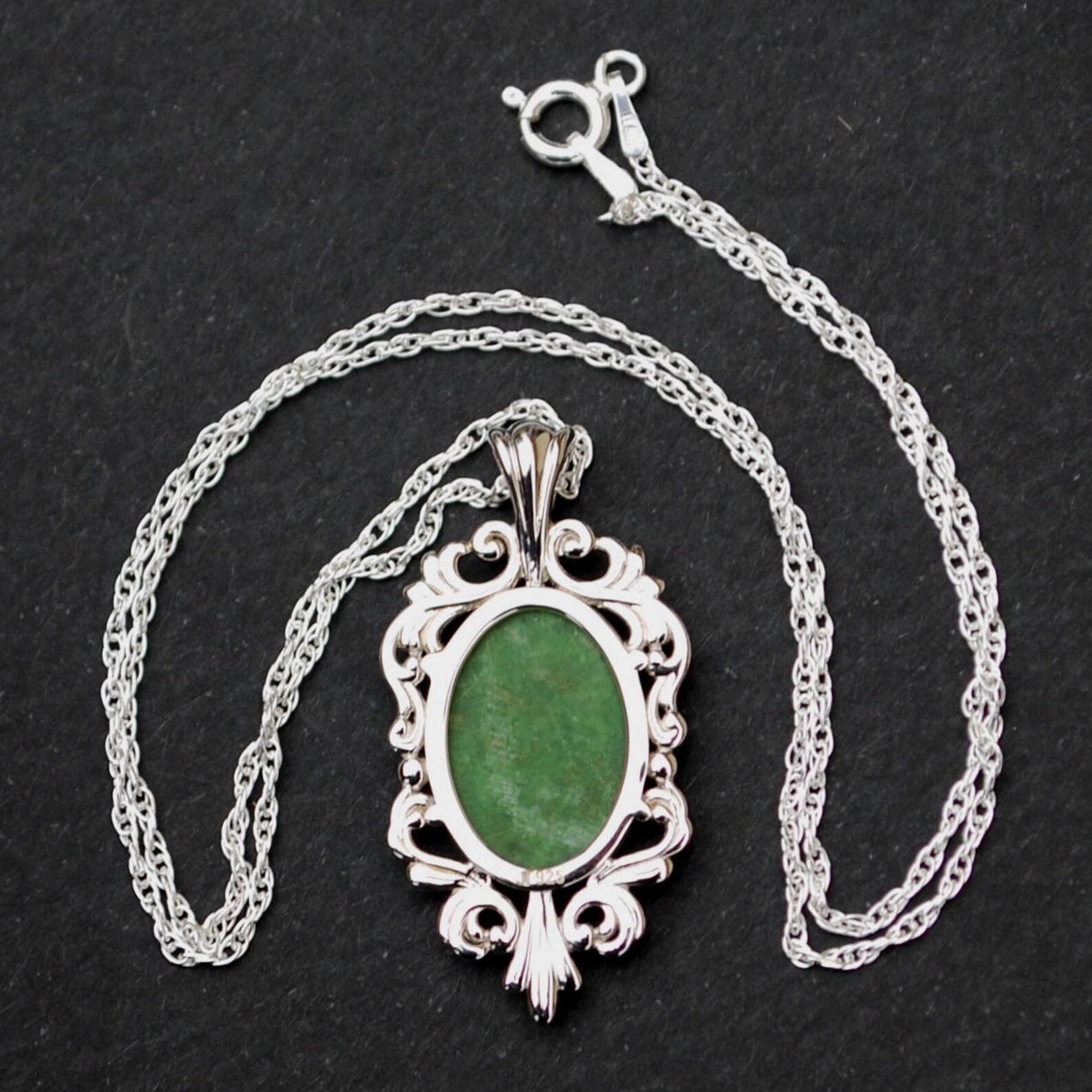 Gorgeous Wyoming Jade 925 Sterling Silver Necklace | Etsy
