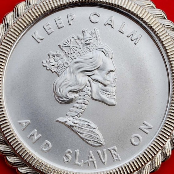 2013 Slave Queen Silver Bullet Silver Shield Skull Face 1 Ounce