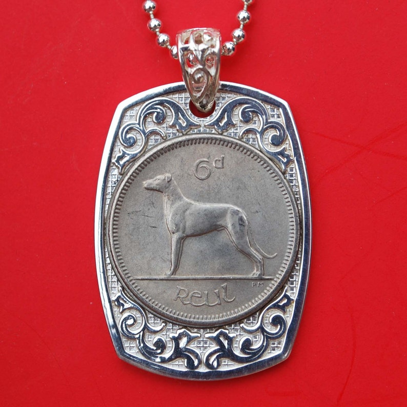 Collar de Regalo Original De Seis Peniques De La Suerte Con Cadena De Plata Esterlina 925 ley.