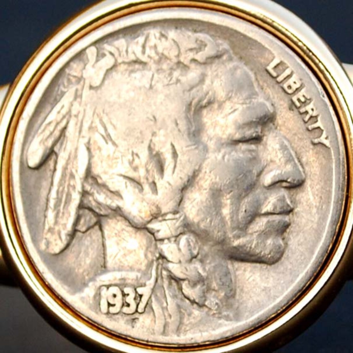 US 1937 Indian Head Buffalo Nickel 5 Cent Coin Gold Plated Etsy