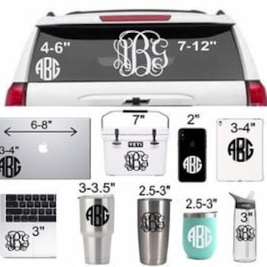 Single Letter Double Layer Vinyl Monogram 1&quot;-5&quot;